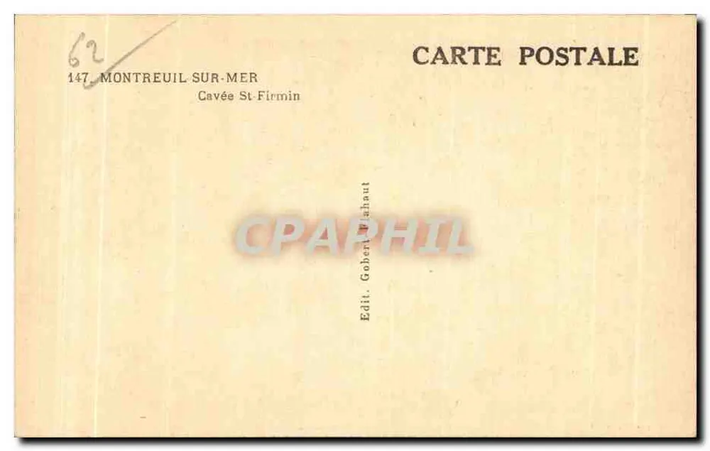 Montreuil-sur-Mer — Ansicht der Cavées St-Firmin Straße — Edit. Gobert Wihaut - Rückseite