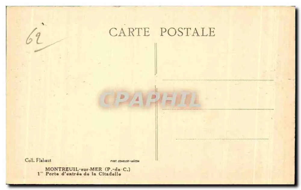 Montreuil-sur-Mer — Eingang zur Zitadelle — Verlag Combier - Rückseite