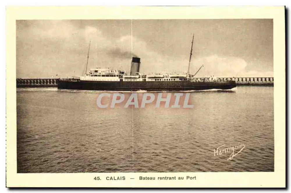 Calais — Navio entrando no Porto — Harmignies, n°45 - Frente