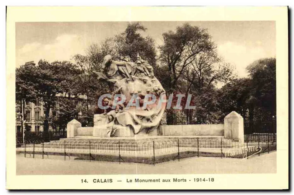 Calais — Pomnik Pamięci — 1914-18 — Edition E. Harmignies - Awers