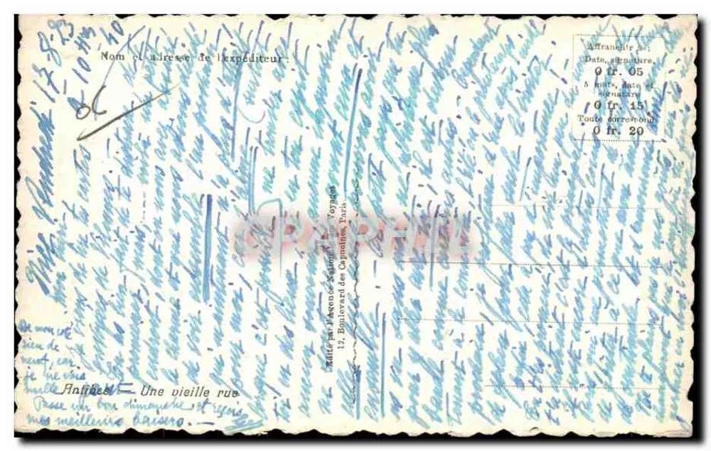 Antibes — Uma velha rua — Editor não visível - Verso