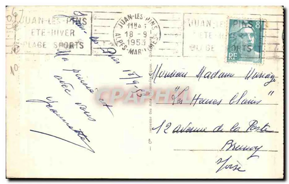 Antibes - Fachada da Igreja — editor AB, n° 88 - Verso