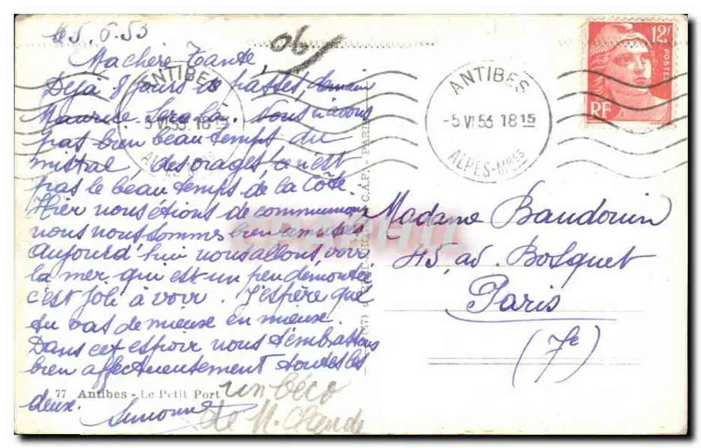 Porto de Antibes — Le Petit Port — C.P.A.P.H.I.L. - Verso