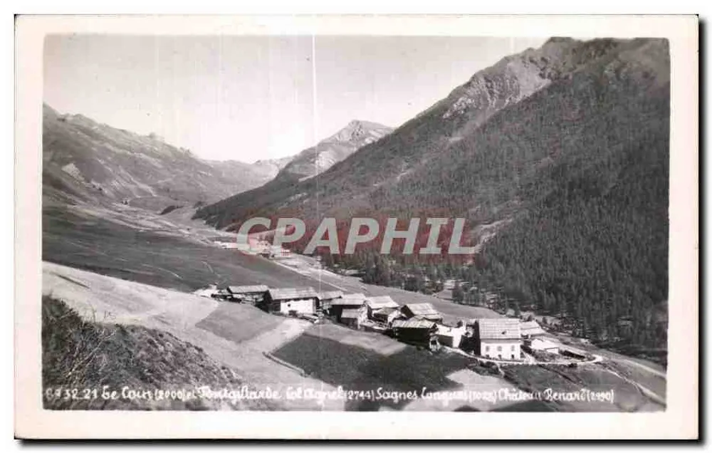 Vista de Ge Cours (2000 m) — Pontaillande, Col d'Agnel (2744 m), Sagnes (Langues), Castelo Benard (2990 m) - Frente