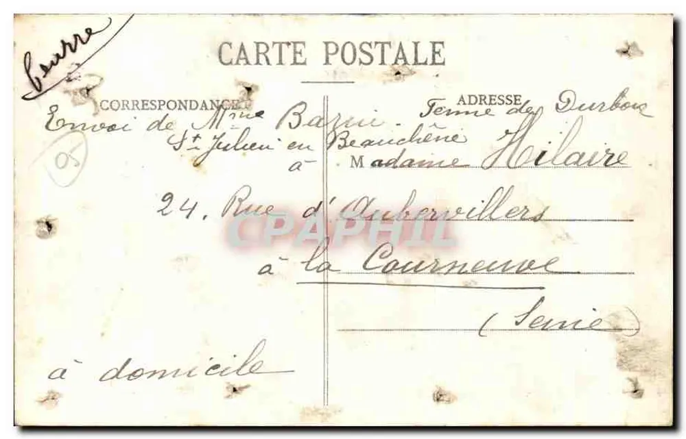 Ansicht der Vacherie der Farm Durbon — Verleger A. Mounic - Rückseite