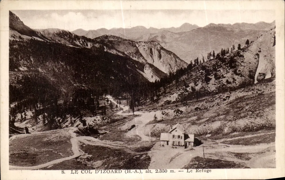 O Col d'IZOARD (H.A.), alt. 2.350 m. — O Refúgio — Edição Imbert - Tabaroud - Frente