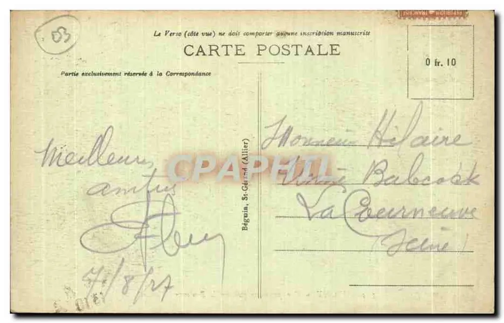 Vichy — Panoramablick auf den Boulevard Carnot — Idéal, n° 304 - Rückseite