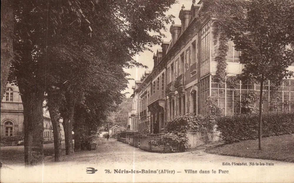 Néris-les-Bains (Allier) — Villas no Parque — Edit. Picandet, n°78 - Frente