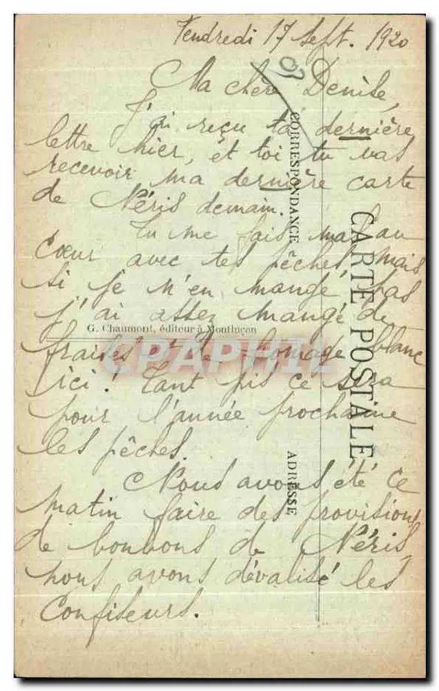 NÉRIS-les-BAINS — Das alte Schloss Perrassier — (Nach einer Holzschnitte der Zeit) — n°461 - Rückseite