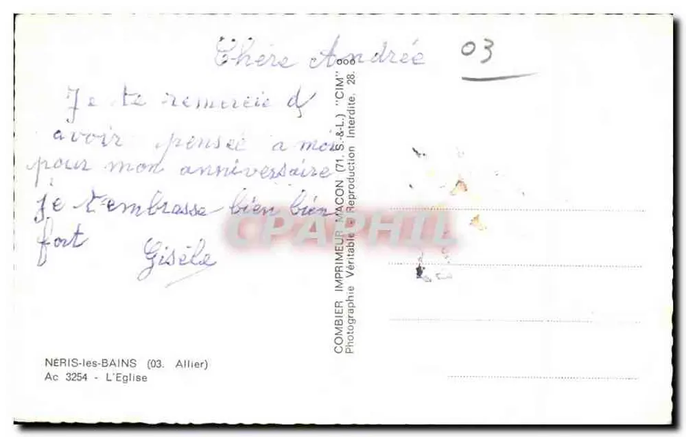 Igreja de Néris-les-Bains — vista da praça com cruz do cemitério — editor CIM - Verso