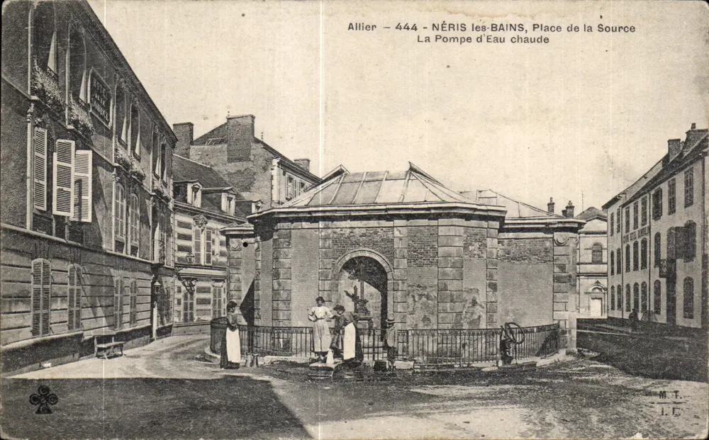 Néris-les-Bains — Plac Źródła — Woda ciepła — M.T. J.E. - Awers