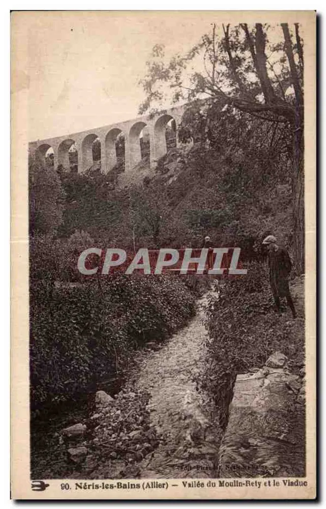 Néris-les-Bains (Allier) — Dal van de Molino-Rety en het Viaduct - Voorkant