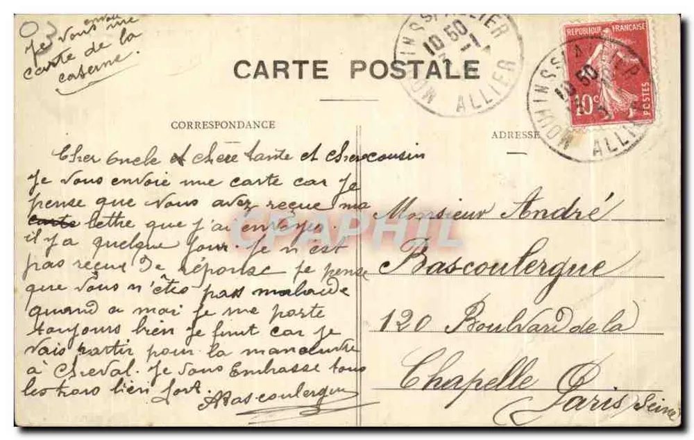 Moulins - Quartier de Villars — Eingangstor mit Reitern — L. Pétillat, Verlag - Rückseite