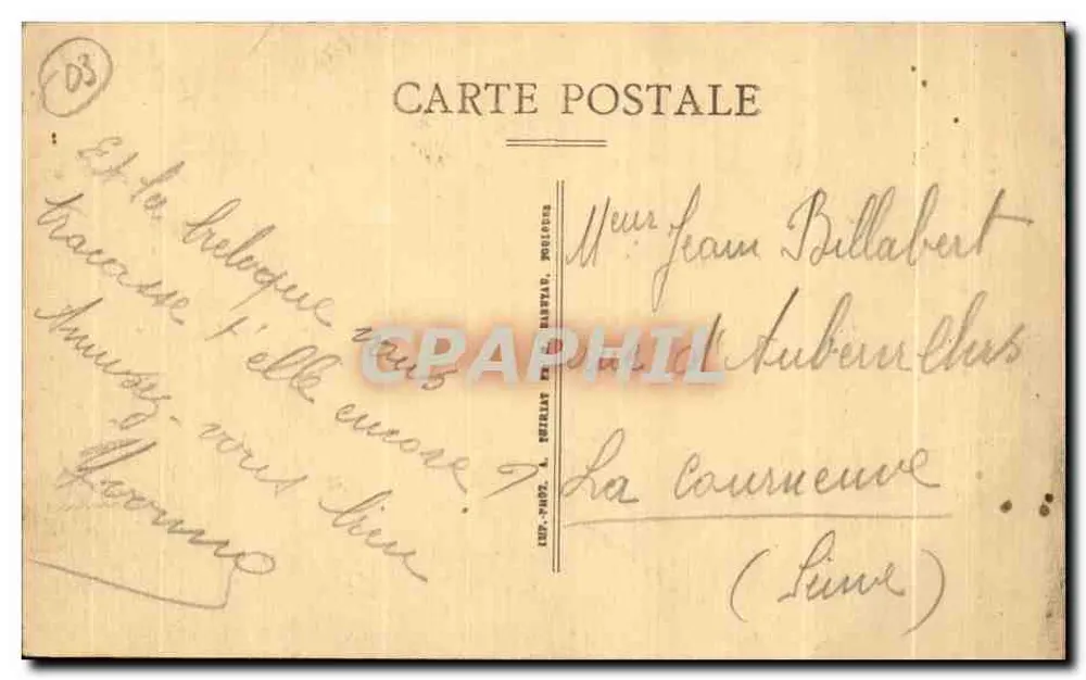 Moulins — A Praça d'Allier e a Igreja do Sagrado Coração — Ed. Plais & Fils, n° 33 - Verso