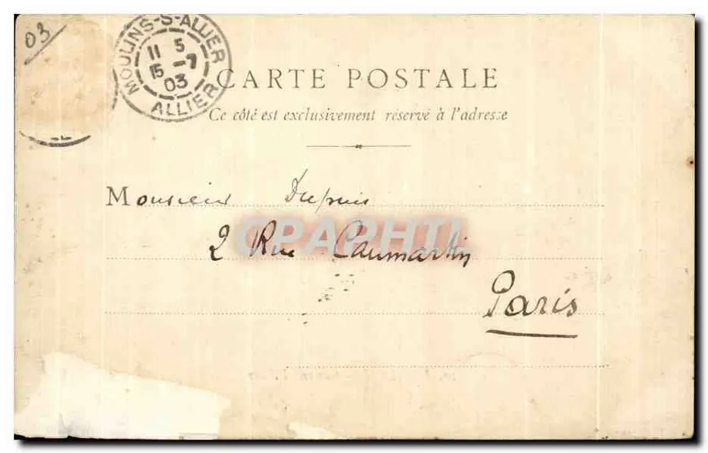 Moulins — Caserne Villars — B. F. CHALON-S-SAONE, n°30 - Rückseite
