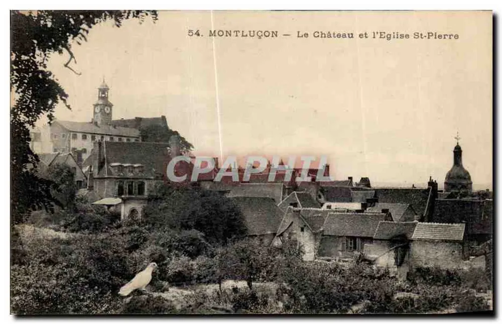 Montluçon — Schloss und Kirche St-Pierre - Vorderseite