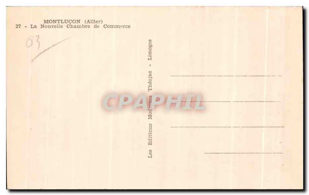 Montluçon (Allier) — A Nova Câmara de Comércio — Éditions Théolac - Verso