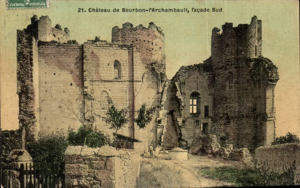 Castelo de Bourbon-l'Archambault, fachada Sul — República Francesa, n°21 - Frente