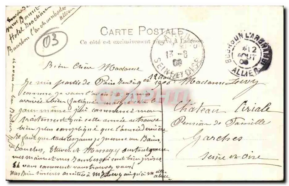 Bourbon L'Archambault — Estabelecimento Termal — Edição Stibernel, Paris-Bourbon - Verso