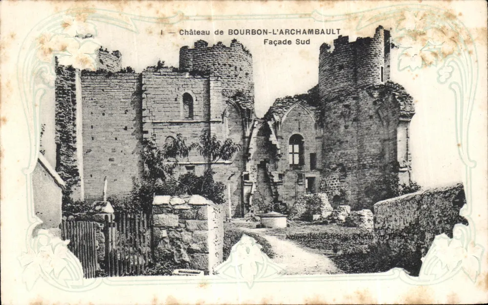 Castelo de Bourbon-l'Archambault — Fachada Sul — Editor: G. Gassion, Bourbon-l'Archambault - Frente