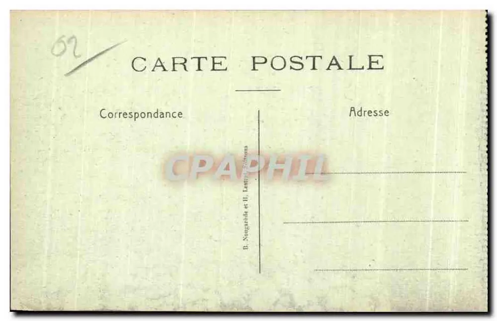 A Fazenda de VERTEFEUILLES — Ruínas após guerra — Editor B. Nougaret & H. Lattin, Paris - Verso