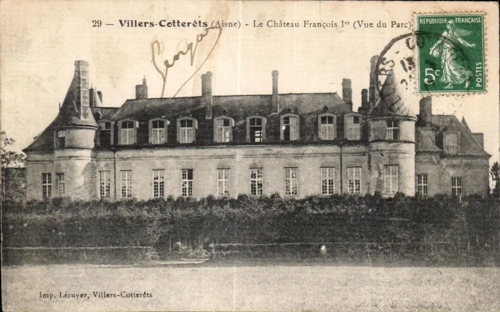 Villers-Cotterêts (Aisne) — Schloss François Ier (Ansicht des Parks) — Imp. Lécuyer - Vorderseite