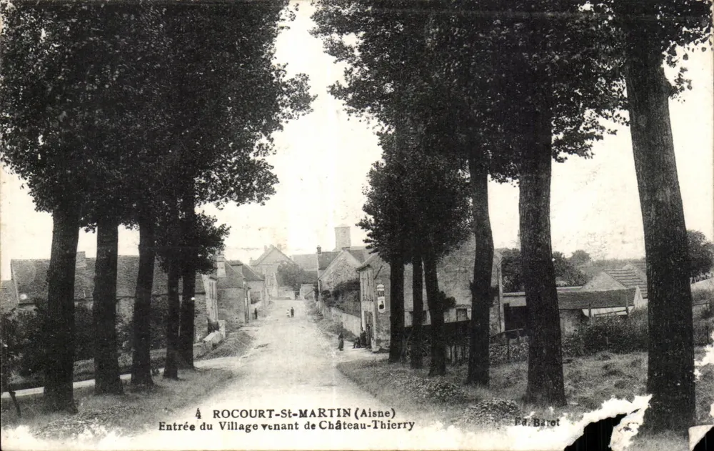 Rocourt-St-Martin (Aisne) — Eingang des Dorfes von Château-Thierry her — Verlag Barot - Vorderseite