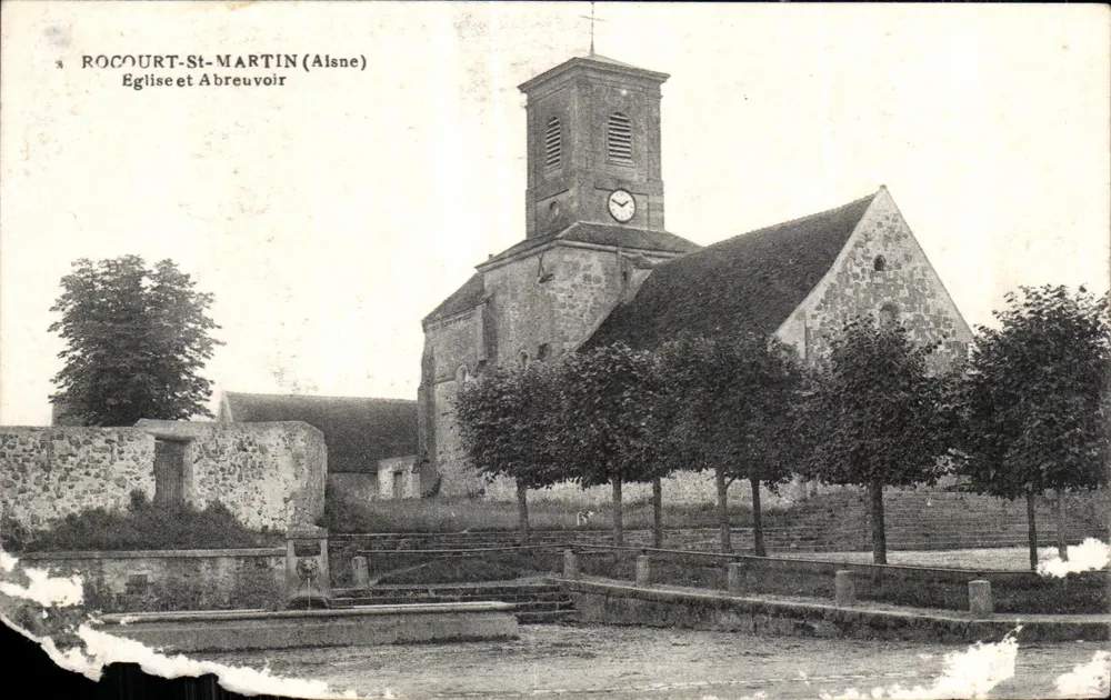 Rocourt-St-Martin (Aisne) — Kirche und Tränke — unbekannter Verlag, Nr. 3 - Vorderseite
