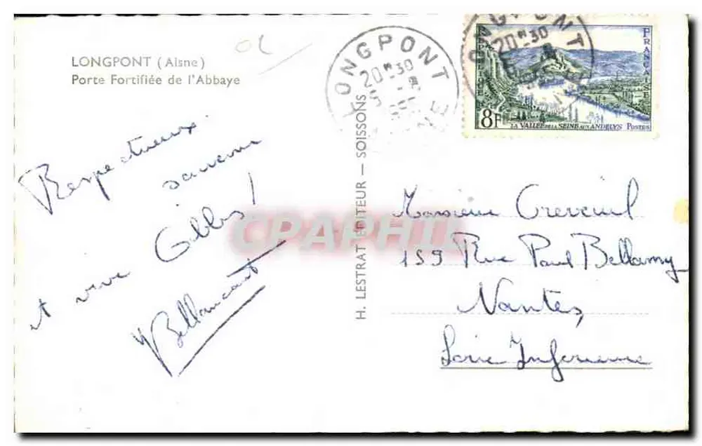 Longpont (Aisne) — Verstärkte Pforte der Abtei — H. Lestrat, Verleger, Nr. 20 - Rückseite