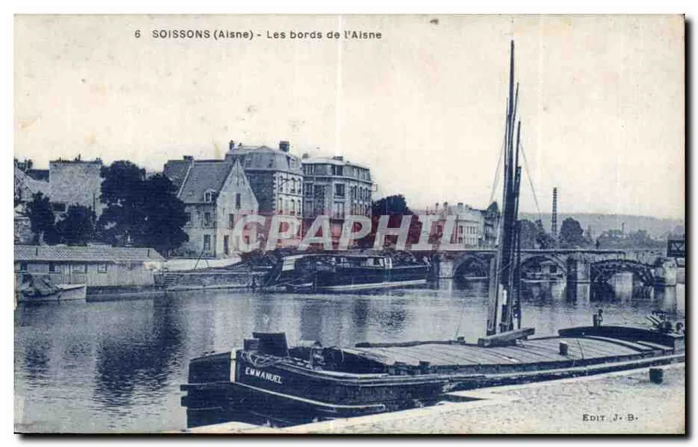 Soissons (Aisne) — Die Ufer der Aisne — Edit. J.-B. - Vorderseite