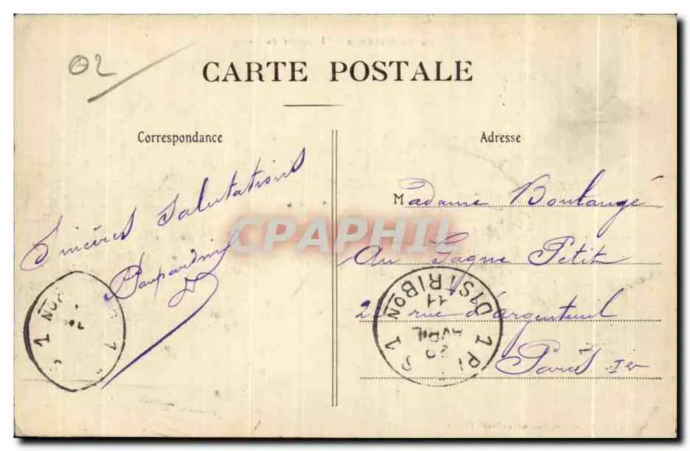 Camp van Sissonne — Binnenkant van het kamp — Pottelain-Paruïtte, uitgever, Sissonne (Aisne) - Achterkant