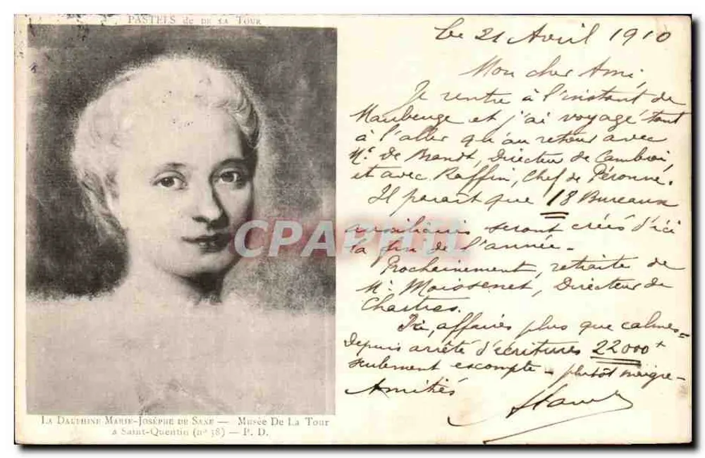 Die Dauphine Marie-Josèphe von SAXE — Museum De La Tour (Nr. 18) — P. D. - Vorderseite