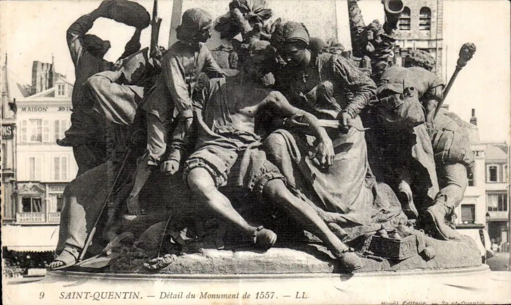 Saint-Quentin — Detalhe do Monumento de 1557 — Houël Editor, Saint-Quentin, n°9 - Frente