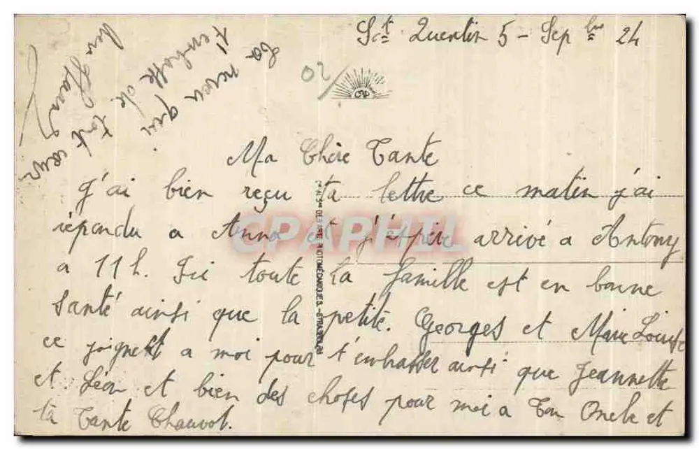 St-Quentin - A Posta — Ruínas após guerra — Editor La Poste, n° 56 - Verso