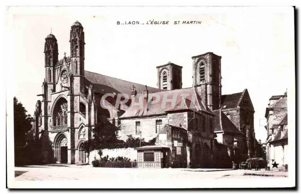 Laon - A Igreja de Saint-Martin — editor não identificado, número de série não visível - Frente