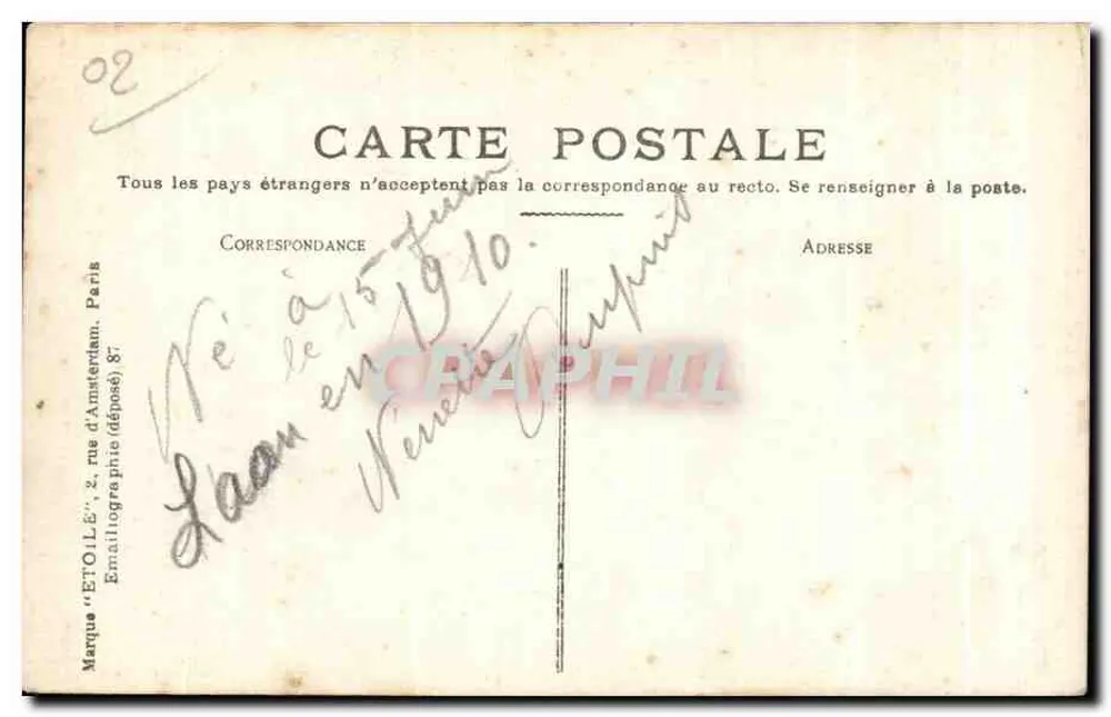 Laon - A Igreja de Saint-Martin — editor não identificado, número de série não visível - Verso