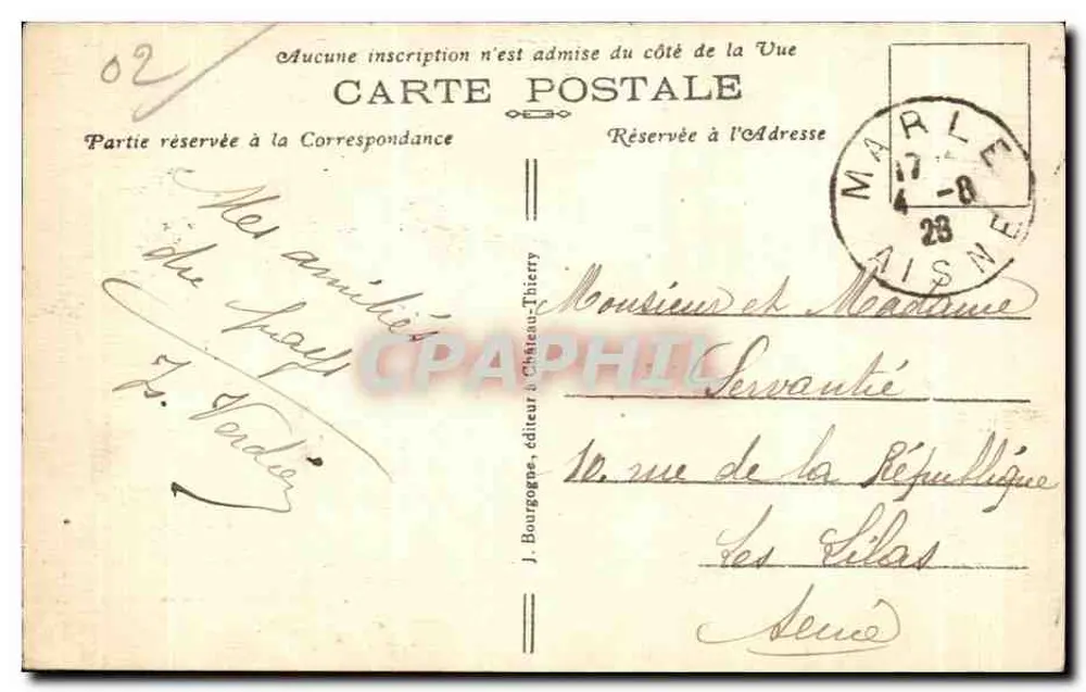 Laon (Aisne) — Tor von Soissons und die Schieferturm — Edit. H. Auzoux, Journaux - Laon - Rückseite
