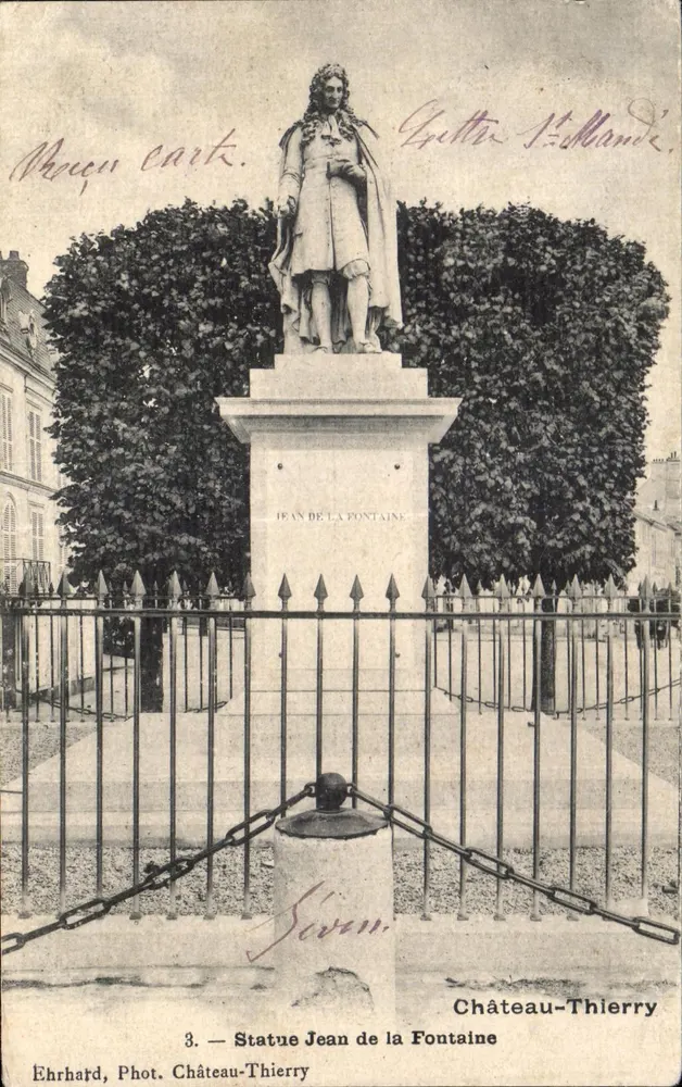 Statue Jean de La Fontaine — Château-Thierry — Ehrhard, Fotografie Château-Thierry - Vorderseite