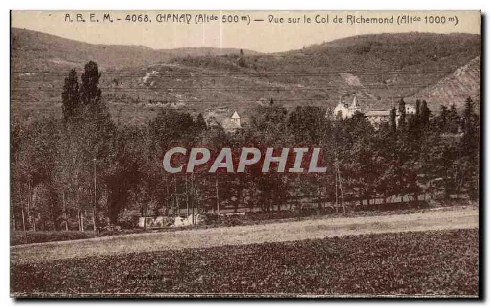Chanan (Alt. 500 m) — Vista sobre o Col de Richemond (Alt. 1000 m) — A.B.E.M. - 4068 - Frente