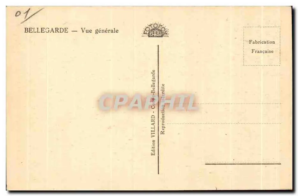 Bellegarde — Vista geral — Edição VILLARD - Verso