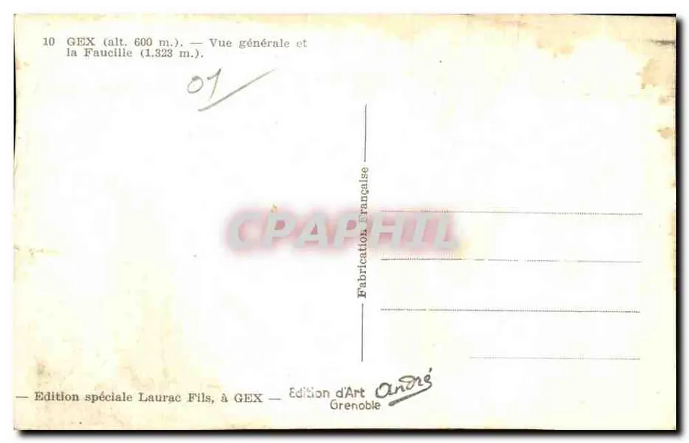 La Faucille — Vista general — Edición Artística André - Reverso
