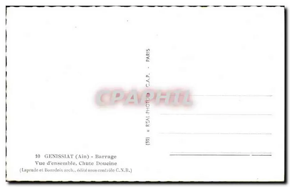 Genissiat (Ain) — Staudamm und Wasserfall Doucine — Verlag C.A.P. n°10 - Rückseite