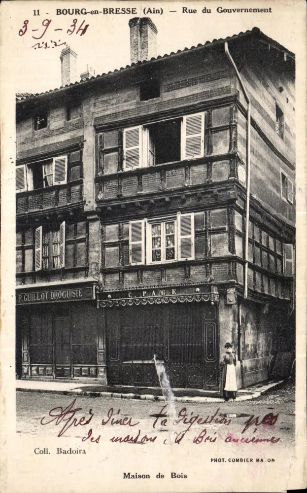 Bourg-en-Bresse (Ain) — Rue du Gouvernement — Maison de Bois, éditeur Combier MA.ON, n°11 - Vorderseite