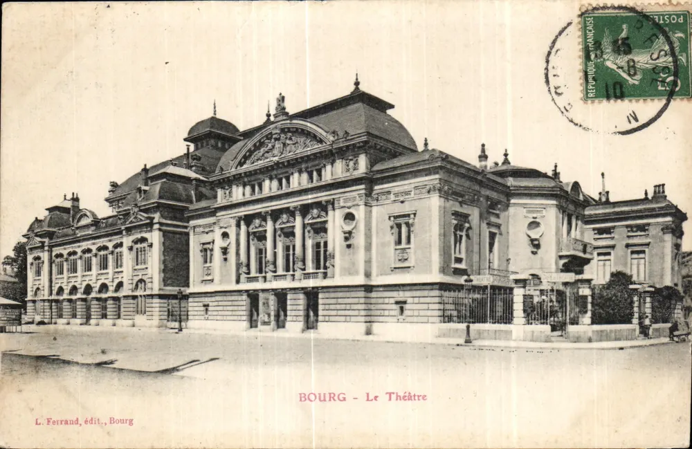 Bourg - Le Théâtre — éditeur L. Ferrand, Bourg - Recto