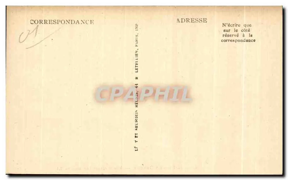 Bourg — O Square Lalalande — Letellier & Neurdein, Imp. 44 - Verso