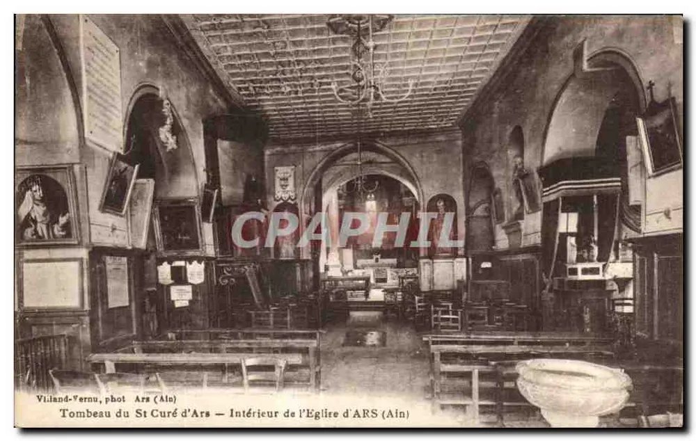 Grab des St. Curé d'Ars — Innenansicht der Kirche von Ars (Ain) — Viland-Vernu, phot Ars (Ain) - Vorderseite
