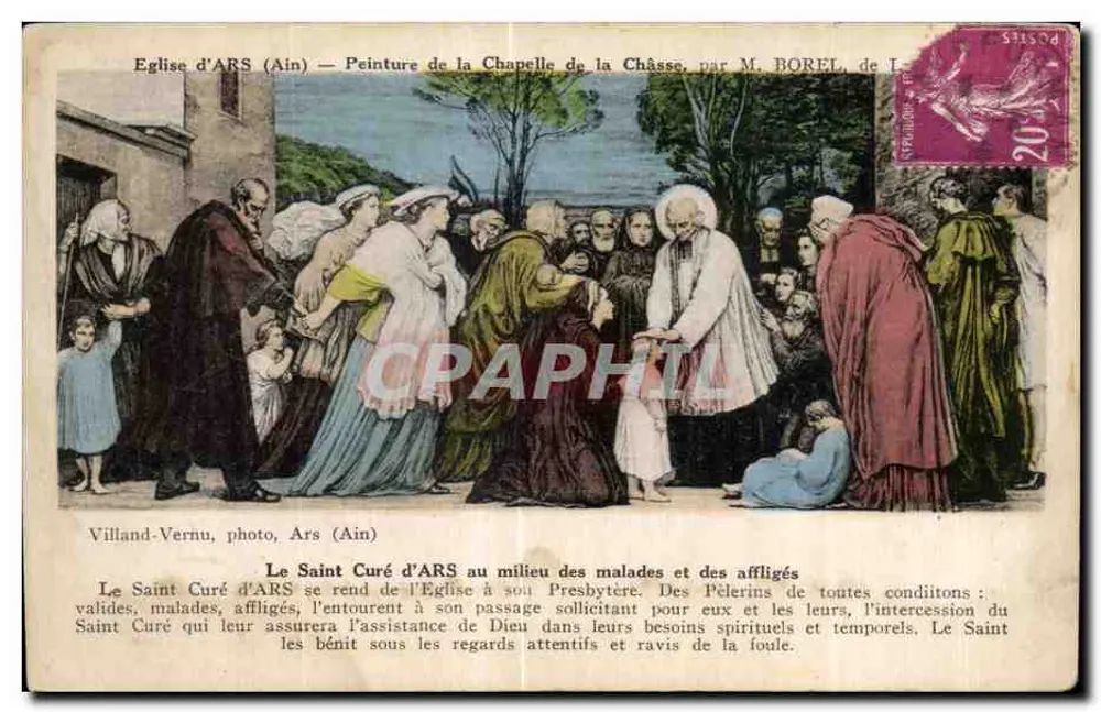 Kirche von ARS (Ain) — Malerei der Kapelle der Reliquie, von M. BOREL — Villand-Vernu, Foto, Ars (Ain) - Vorderseite