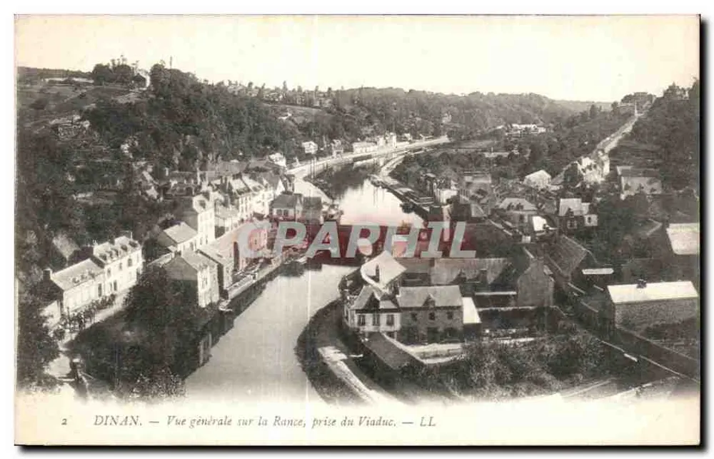 Dinan — Allgemeiner Blick über die Rance, vom Viadukt aus — LL - Vorderseite