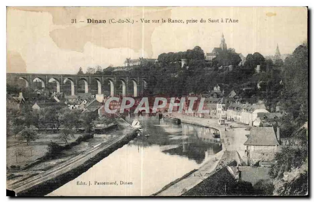 Dinan (C.-du-N.) — Ansicht über die Rance, aufgenommen vom Saut à l'Ane — Edit. J. Passemard, Dinan - Vorderseite