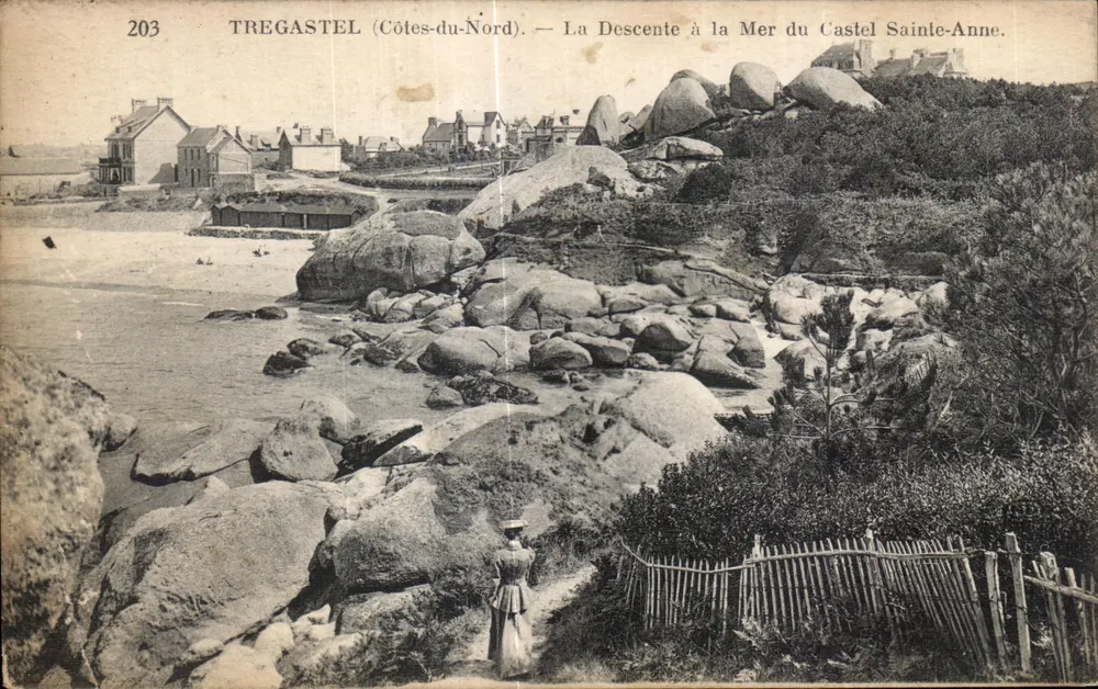 TREGASTEL (Côtes-du-Nord) — Die Abstieg zum Meer vom Schloss Sainte-Anne — Verlag: Neurien Frères, Nr. 203 - Vorderseite